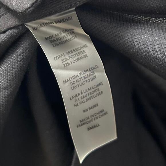 NWT Jonathan Simkhai Piped Luxe V Neck Romper in Black Womens Small - Picture 7 of 7